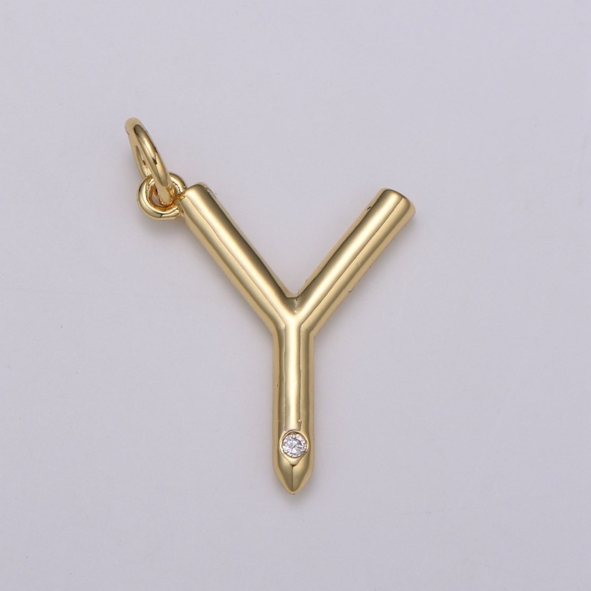 14K Gold Filled Minimalist Initial Clear CZ Personalized Letter Charm | A-171 to A-183