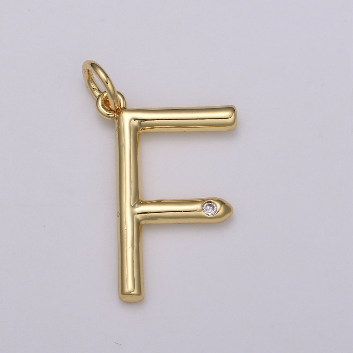 14K Gold Filled Minimalist Initial Clear CZ Personalized Letter Charm | A-171 to A-183