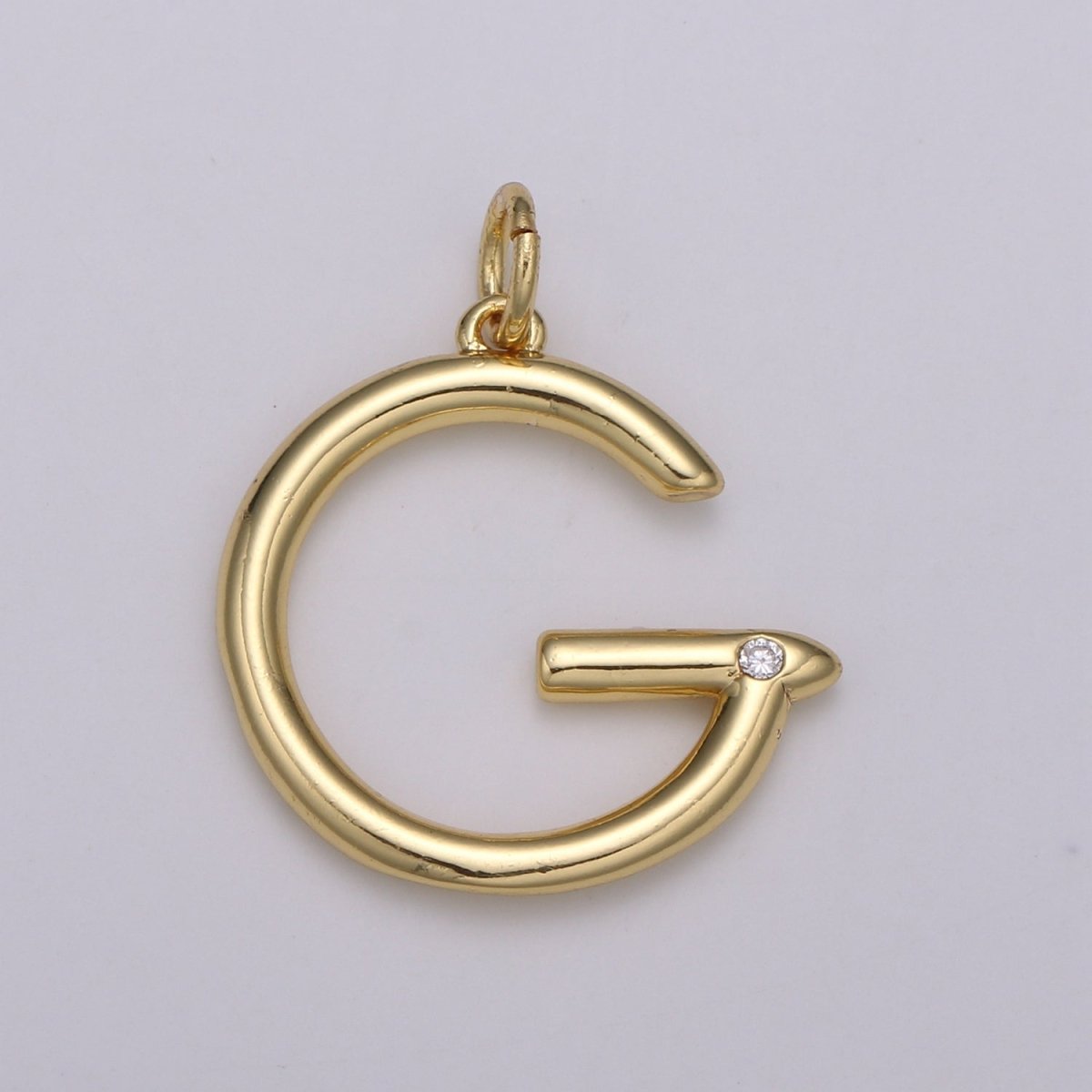 14K Gold Filled Minimalist Initial Clear CZ Personalized Letter Charm | A-171 to A-183