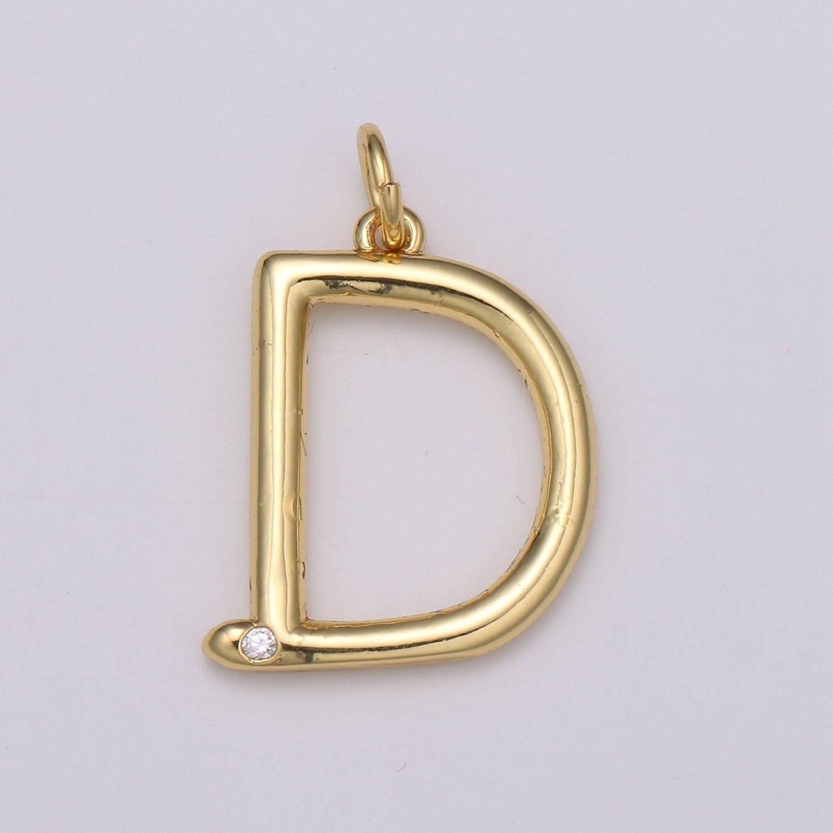 14K Gold Filled Minimalist Initial Clear CZ Personalized Letter Charm | A-171 to A-183