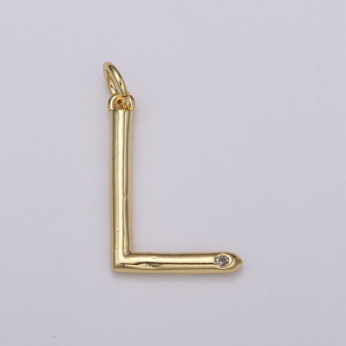 14K Gold Filled Minimalist Initial Clear CZ Personalized Letter Charm | A-171 to A-183