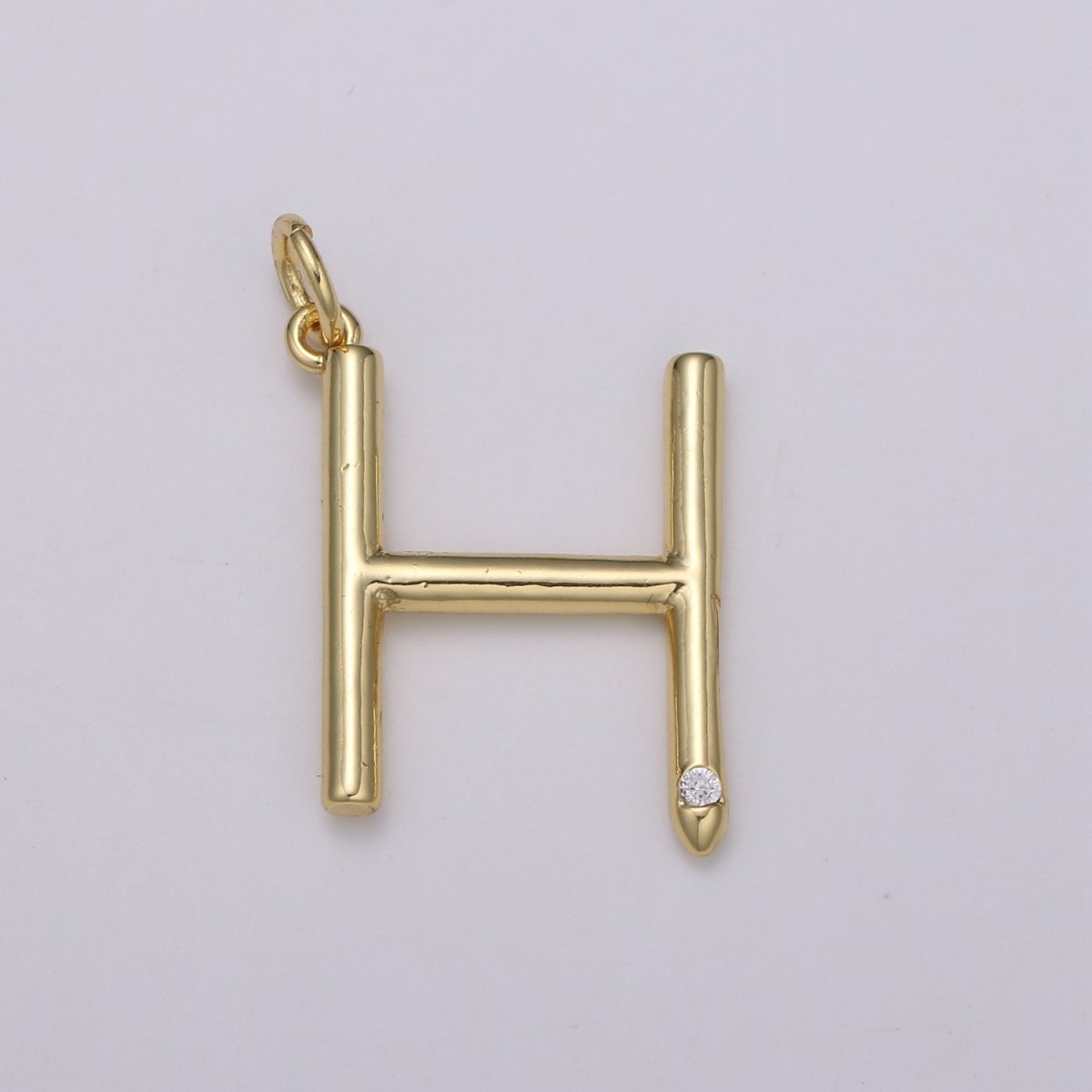 14K Gold Filled Minimalist Initial Clear CZ Personalized Letter Charm | A-171 to A-183