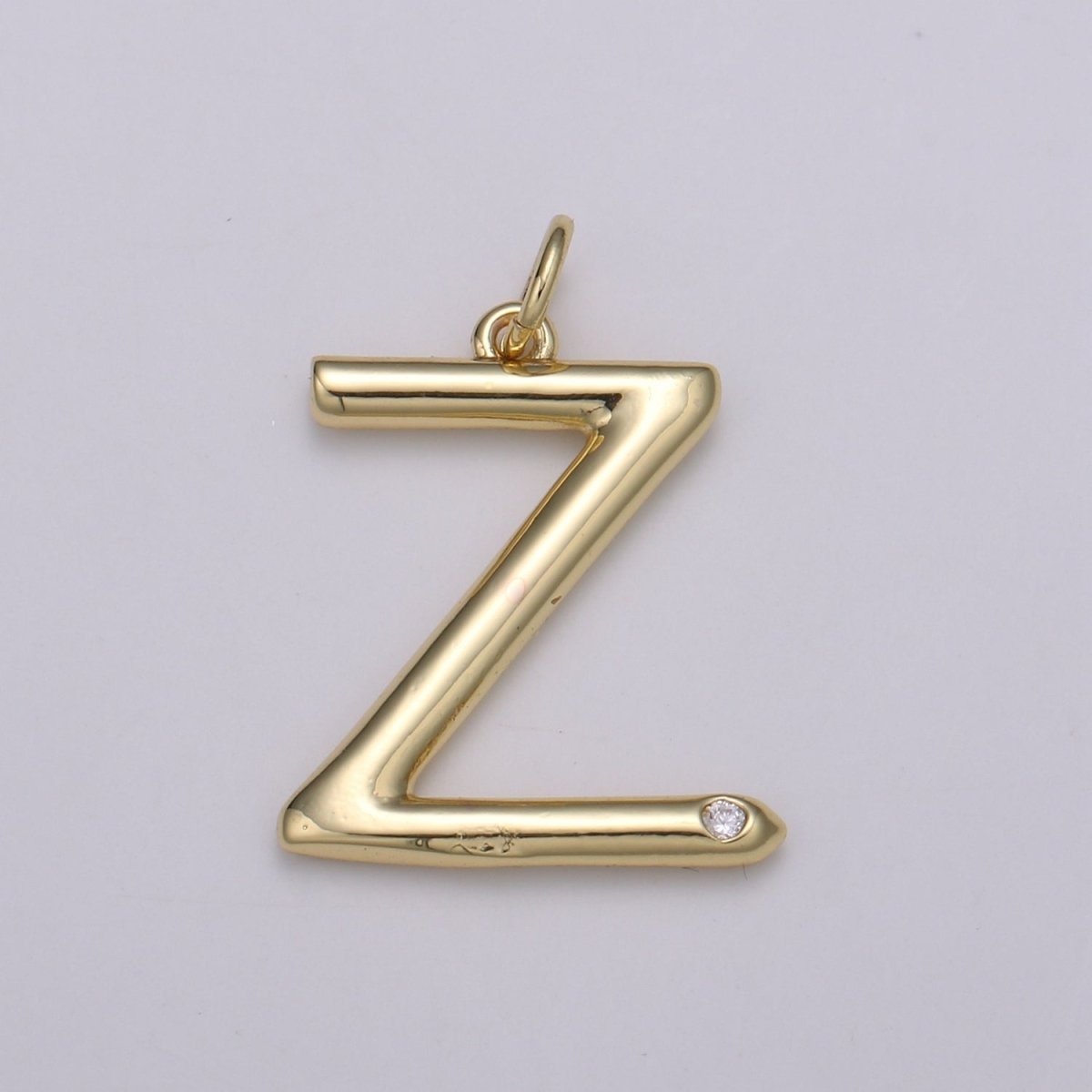 14K Gold Filled Minimalist Initial Clear CZ Personalized Letter Charm | A-171 to A-183