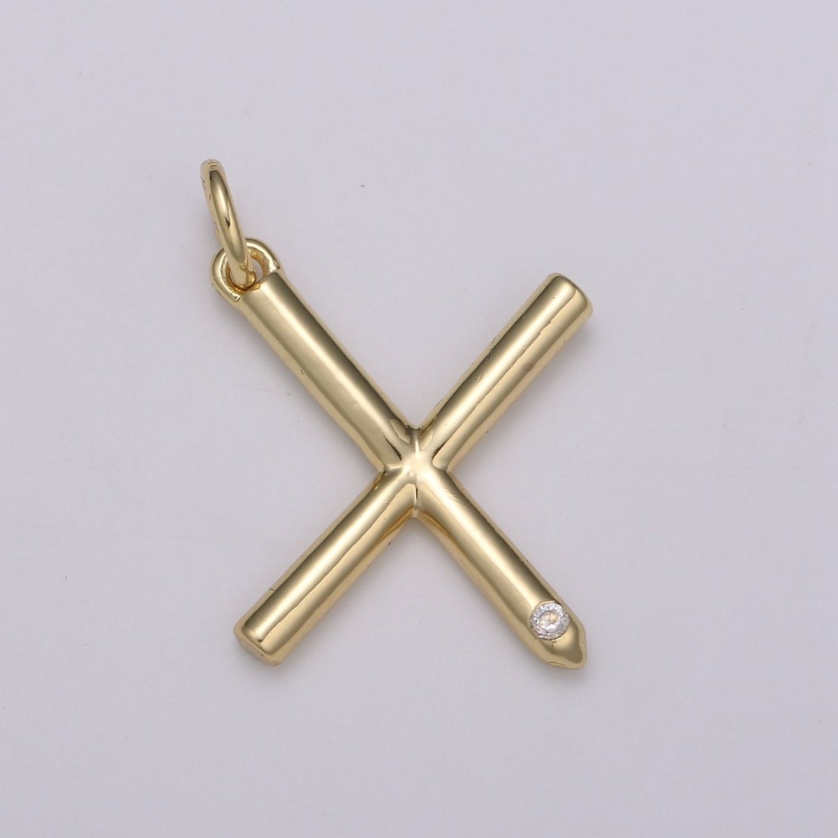 14K Gold Filled Minimalist Initial Clear CZ Personalized Letter Charm | A-171 to A-183