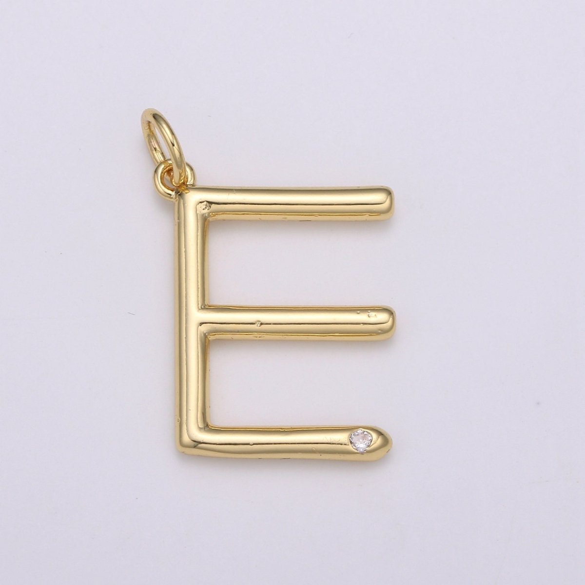 14K Gold Filled Minimalist Initial Clear CZ Personalized Letter Charm | A-171 to A-183