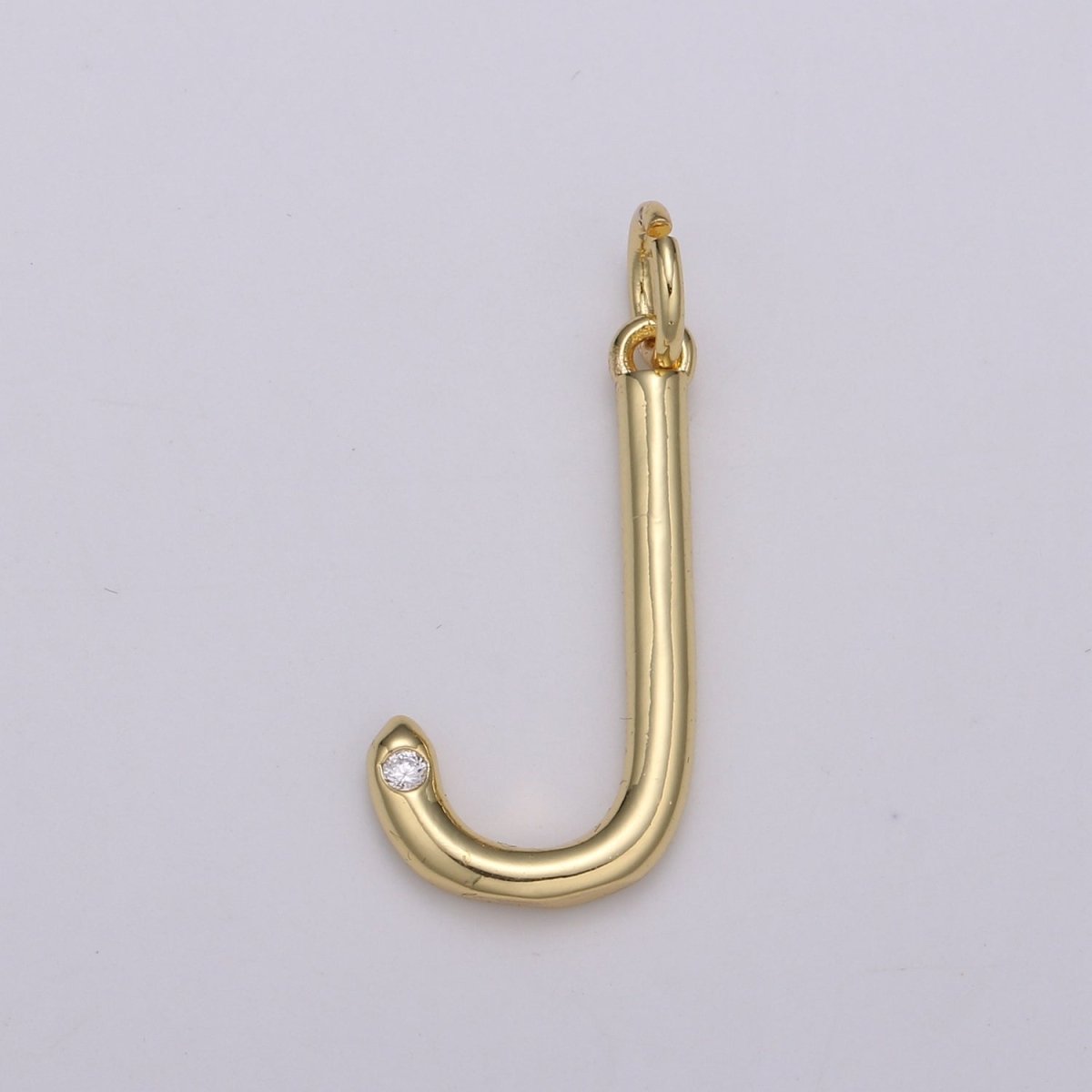 14K Gold Filled Minimalist Initial Clear CZ Personalized Letter Charm | A-171 to A-183