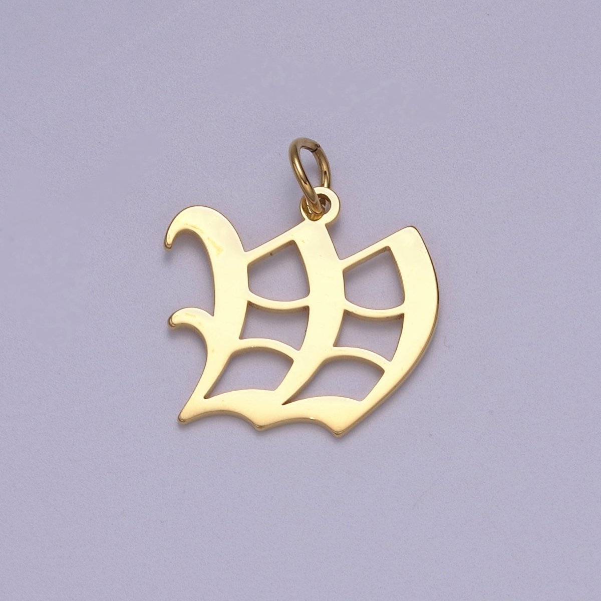 14k Gold Filled Old English Font Initial Letters Pendant Charm Wholesale Jewelry Supplies A677~A689