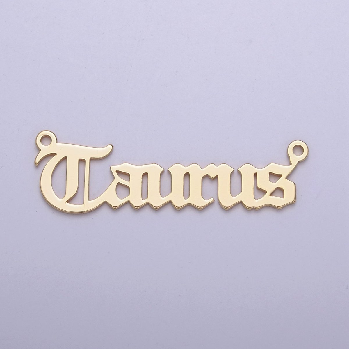 14k Gold Filled Old English Font Zodiac Charms Connector for Necklace Bracelet Link Connector Astrology Necklace Charm Personalized Jewelry Wholesale A-A1725-A-A1730