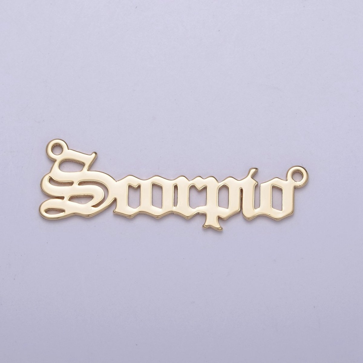 14k Gold Filled Old English Font Zodiac Charms Connector for Necklace Bracelet Link Connector Astrology Necklace Charm Personalized Jewelry Wholesale A-A1725-A-A1730