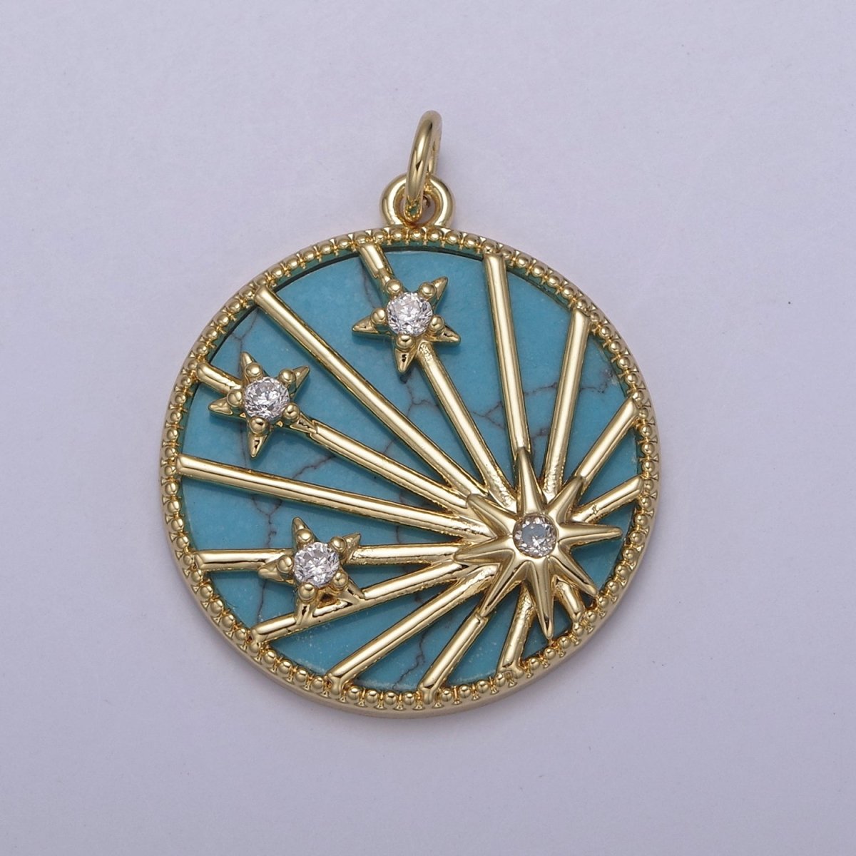14K Gold Filled Pearl, Tiger Eye, Turquoise, Malachite, Abalone Shell Charm Pendant Star Charm for Celestial Necklace Bracelet Jewelry Making N-890 - N-894
