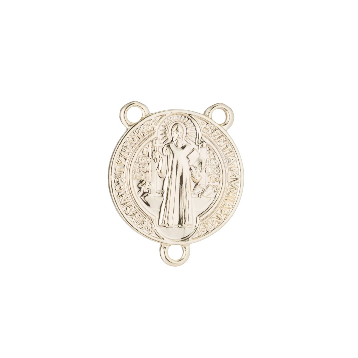 14K Gold Filled Rosary Centerpiece, Double Sided, Cross, Immaculate Heart, Rosary Making, Necklace Pendant, Findings for Jewelry Making F-188