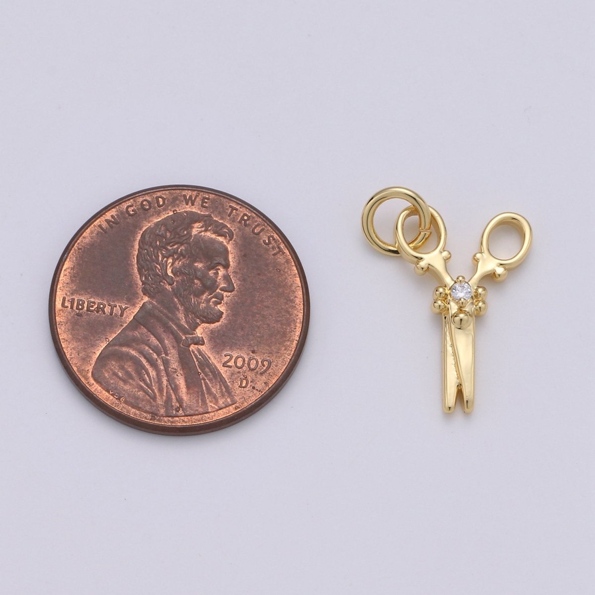 14k Gold Filled Scissor Pendant Charm, Dainty scissor charm Gold Filled Pendant, For Jewelry Making Supply D-635