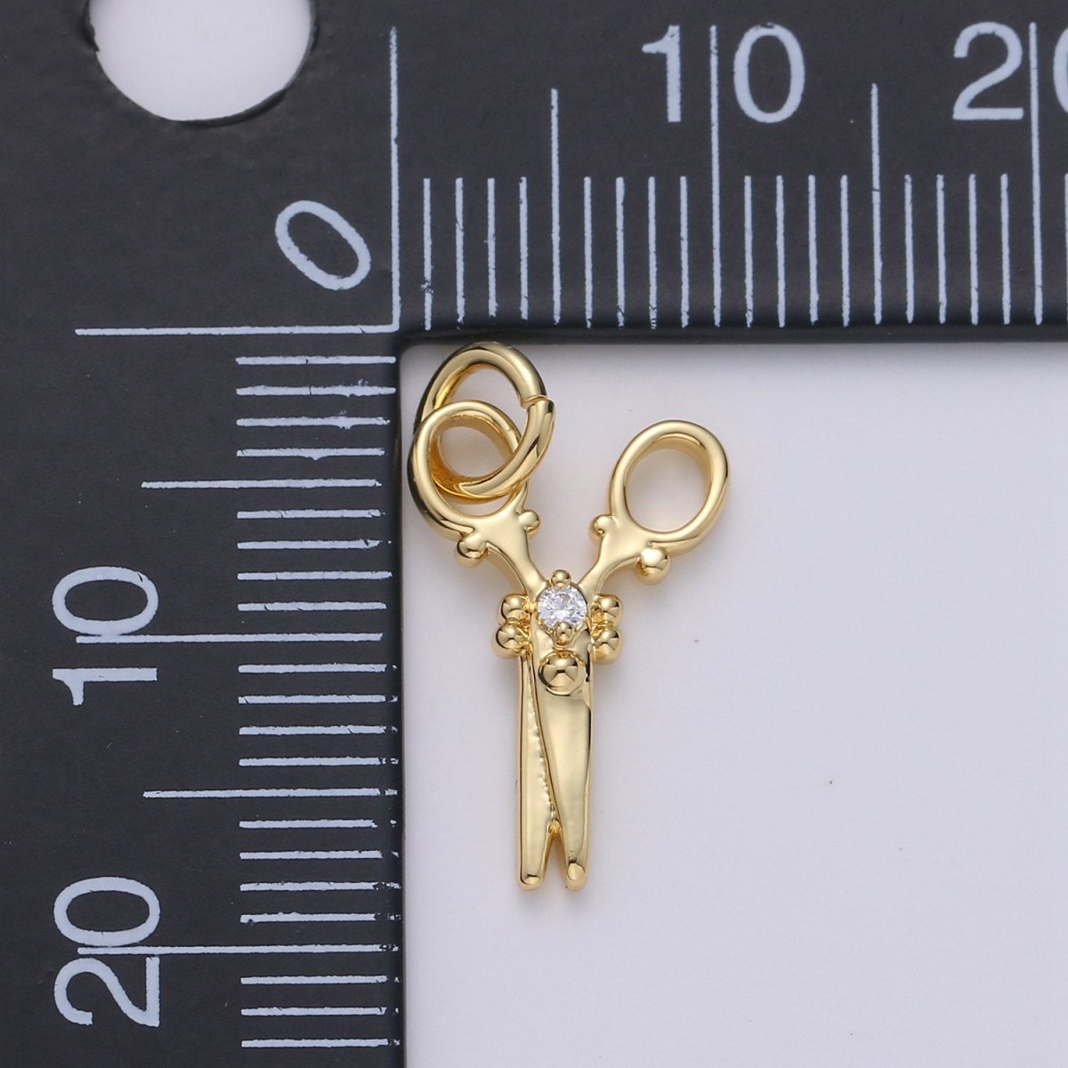 14k Gold Filled Scissor Pendant Charm, Dainty scissor charm Gold Filled Pendant, For Jewelry Making Supply D-635
