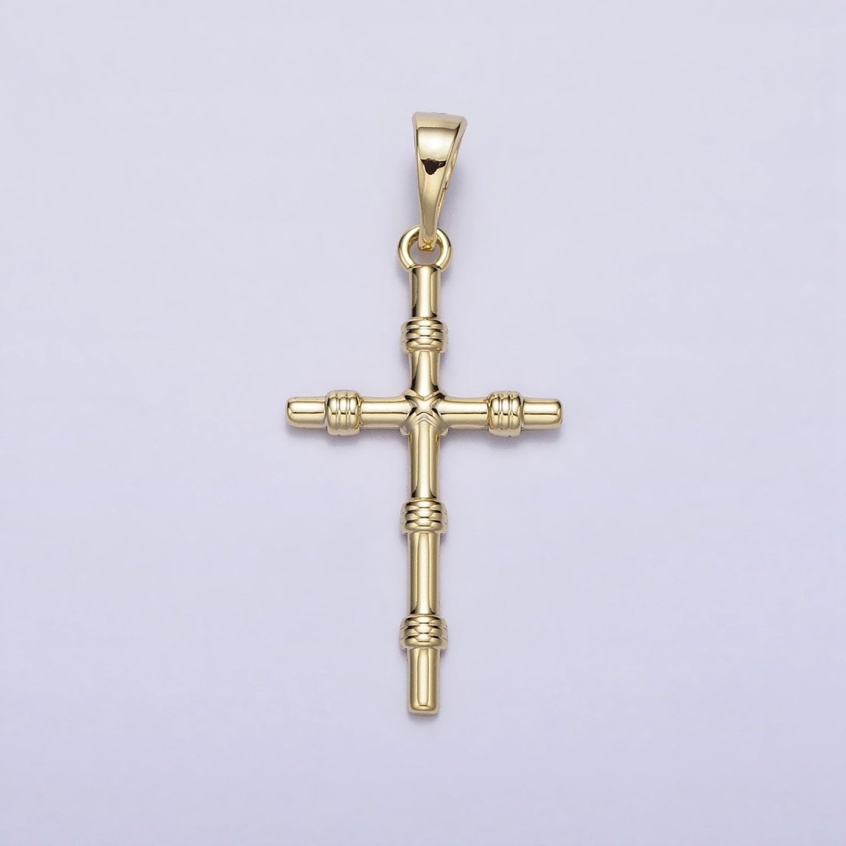 14K Gold Filled Slim Simple Cross Charm Religious Pendant AA297