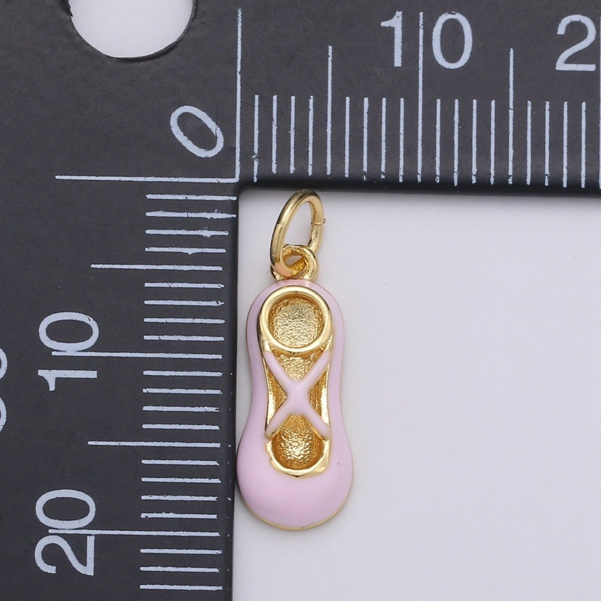 14K Gold Filled Small Gold Ballerina Shoes Charm,Dainty Pink Ballet Shoe Dancer Pendant for Kids Bracelet Earring Necklace Charm supply D-773