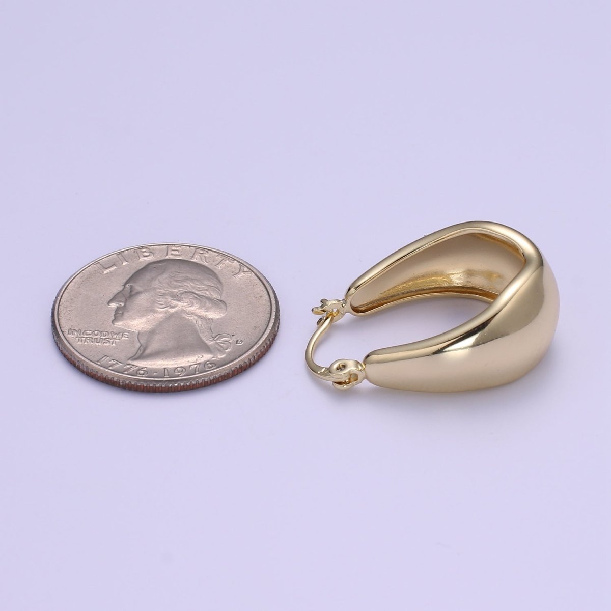 14K Gold Filled Thick Hoops - Gold Thick Hoop Earrings - Chunky Thick Hoops - Light Weight Hoops Dome Earring P-089