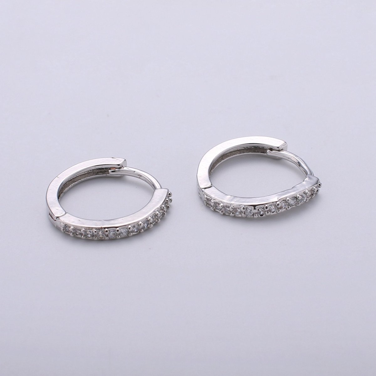 14k Gold Filled Thin Mini Ear Huggie Hoop Earrings, GOLD - micro pave cz cartilage hoops Earring K-498 K-499