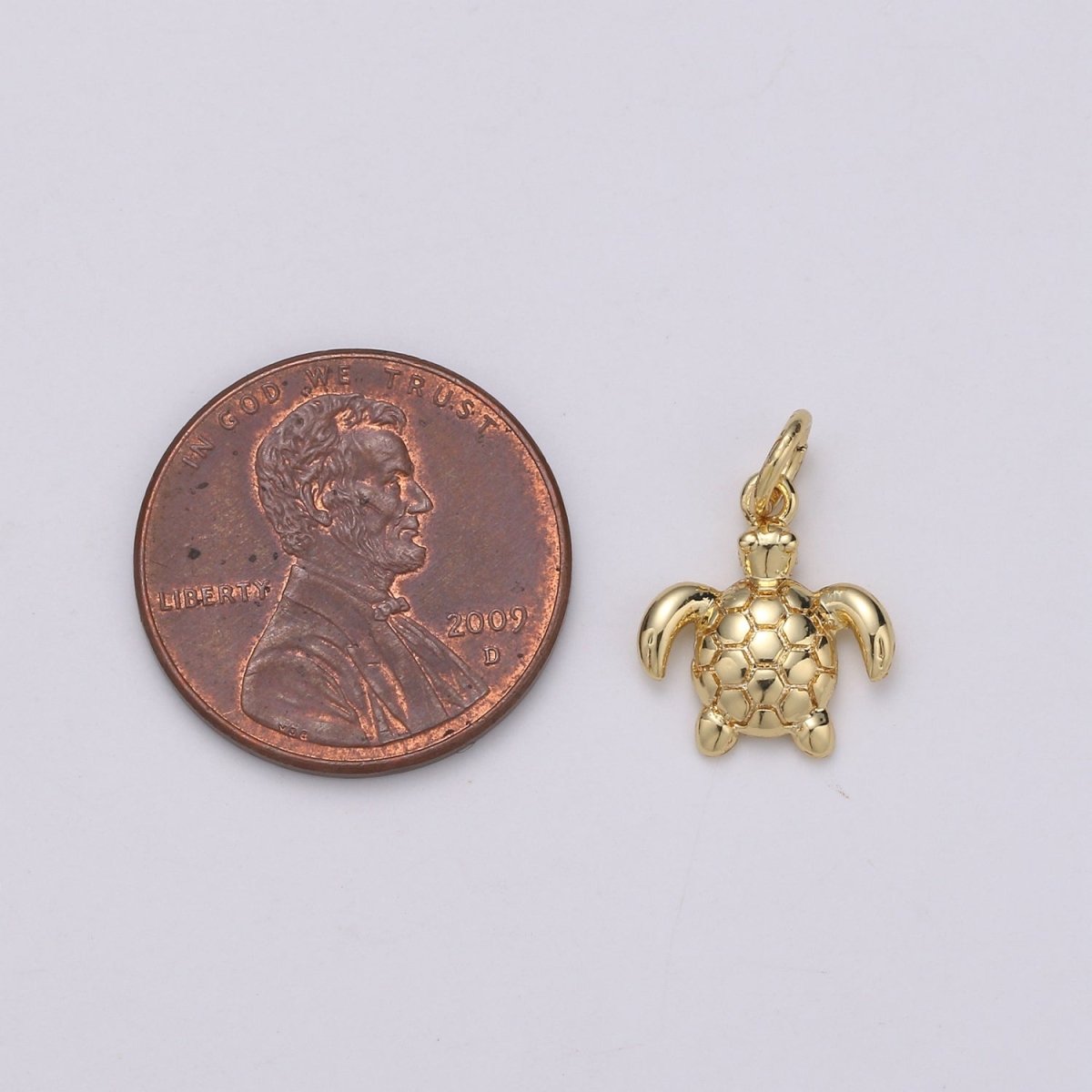 14K Gold Filled Turtle Charm- Small Turtle Charm, Hawaiian Honu Turtle, Sea Turtle charm for bracelet earring necklace Under the sea inspired C-513