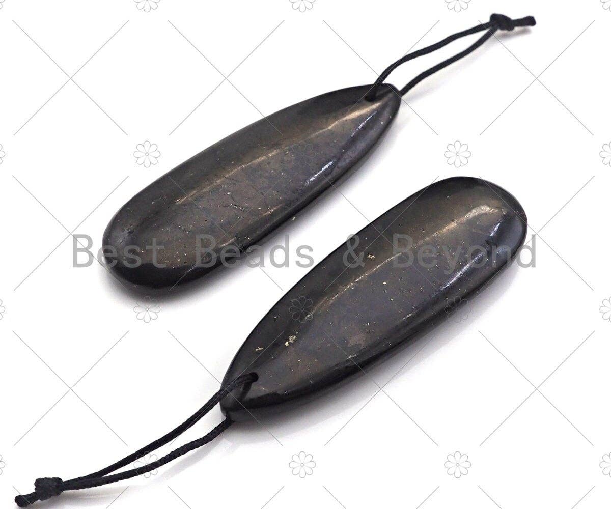 Drop Shape Shungite Pendant for EMF Protection, Shungite Authentic Stone, Healing Energy Pendant, Meditation, Protection,20x60mm, sku#U989