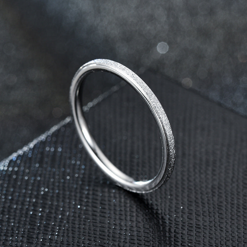 Women's Very Simple Fine Frosted Female Couple Ring