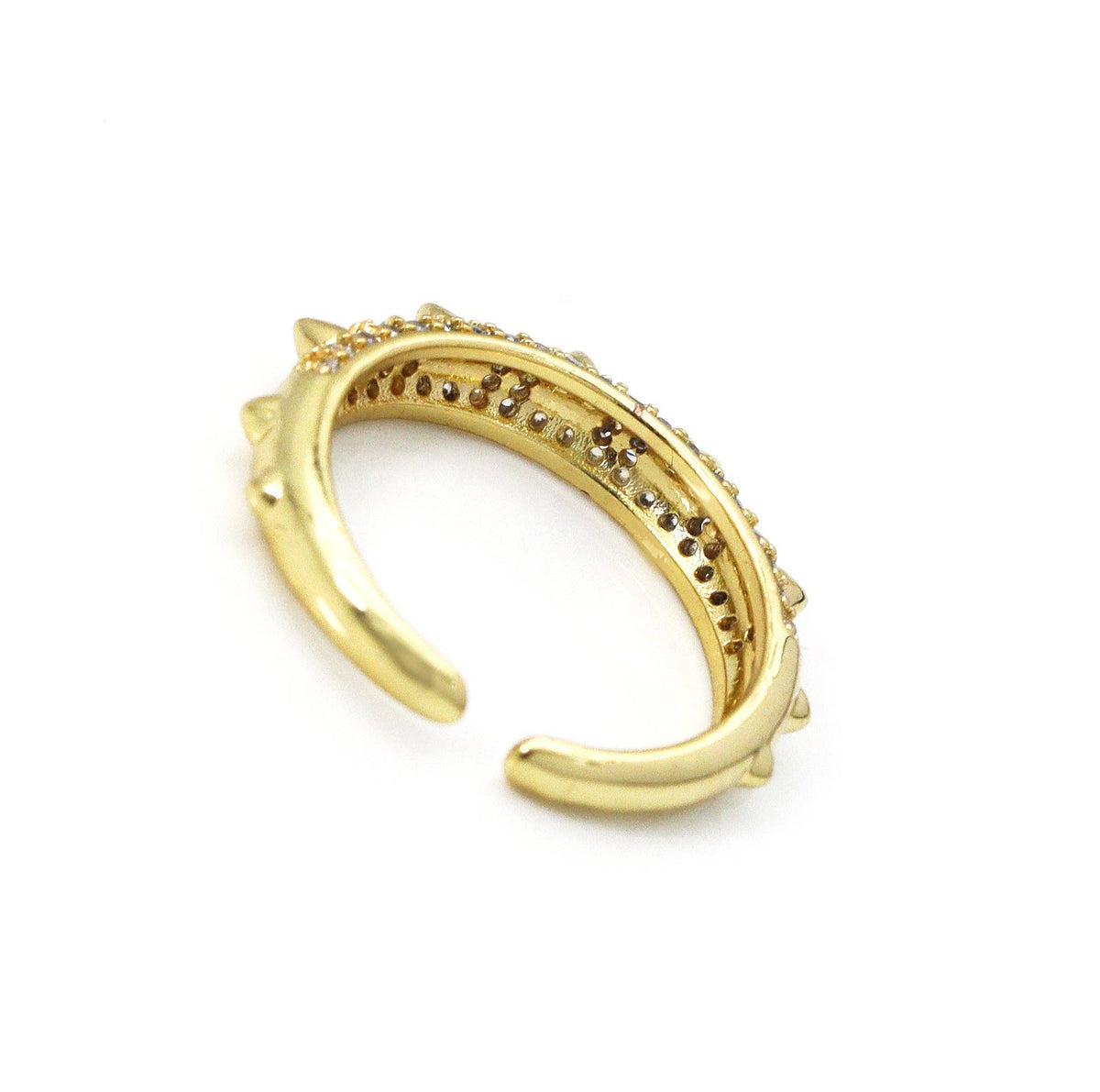 CZ Gold Spike Ring, Sku#LD325