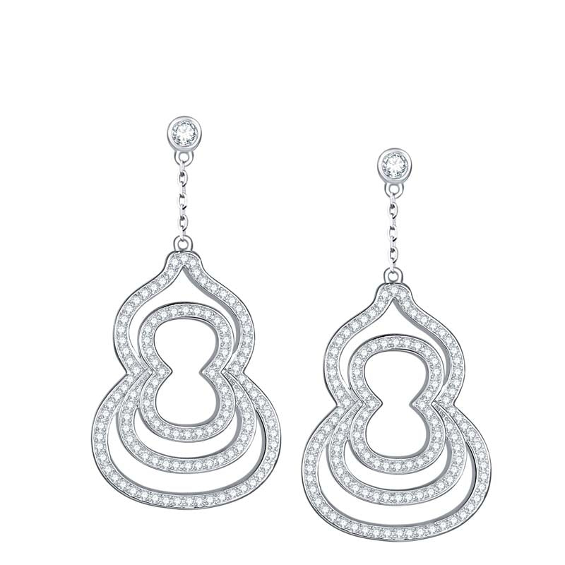 S925 Sterling Silver Moissanite Dangle Earrings For Women  Layered Hollow Teardrop Drop Earrings With GRA Certificate Platinum Plated Elegant Jewelry Gift Box Set