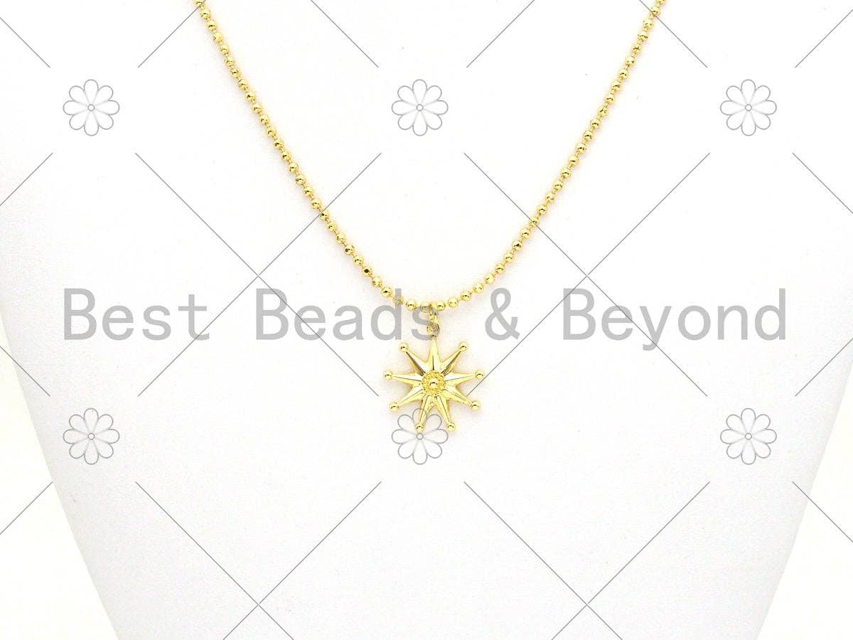 Sunflower Shape Pendant/Charm,18K Gold Filled Star Charm, Necklace Bracelet Charm Pendant, 21x19mm,Sku#F1408