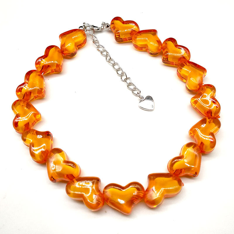 Heart Ornament Valentine's Day Acrylic Beads Love Necklaces