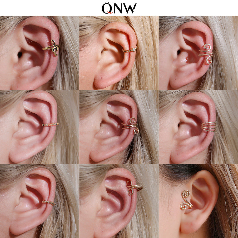 Women's Geometric Clips Retro Minimalist Creative Design Ear Clip