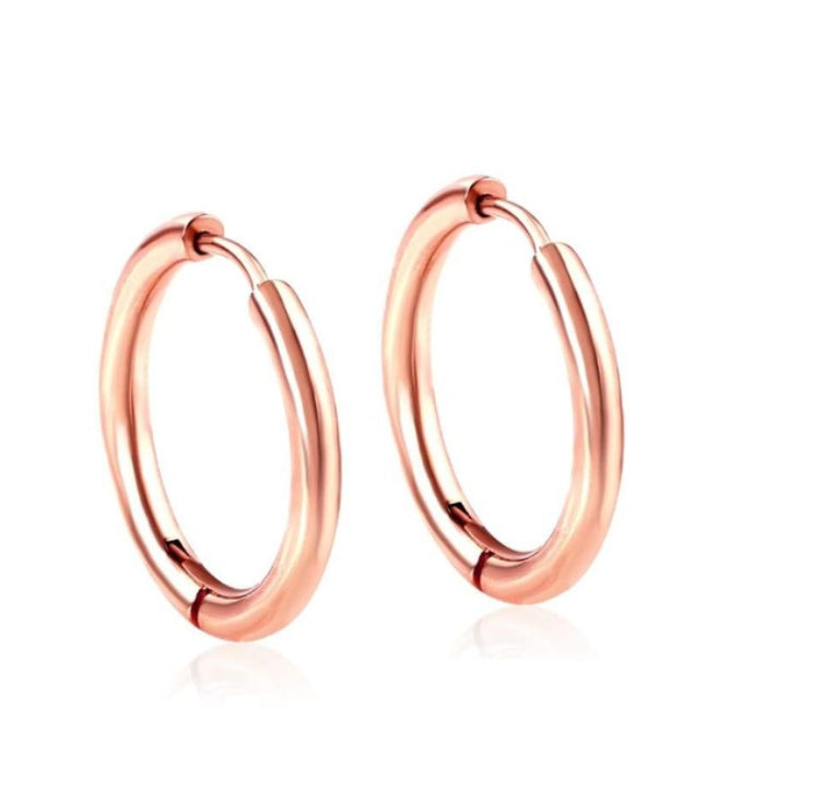Manufacturers Stock Round Earrings, Stainless Steel Vacuum Environmental Protection Plating Circle Earrings, European And American Simple Round Wire Earrings
