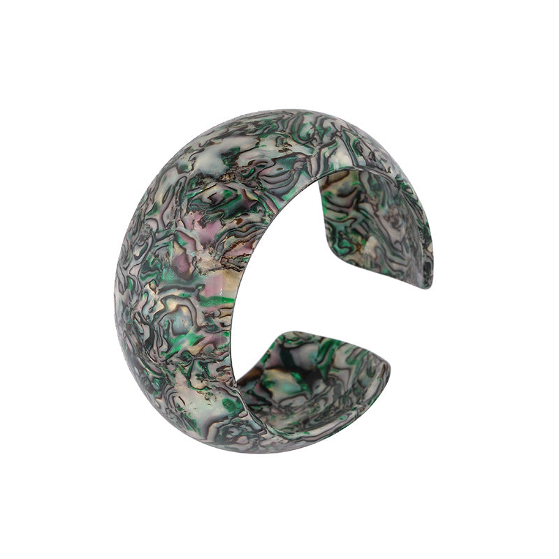 Women's Leopard Print Cellulose Acetate Sheet Open-ended Bracelets