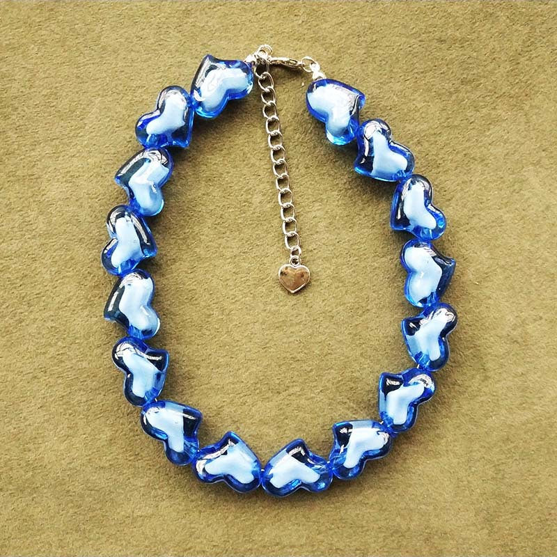 Heart Ornament Valentine's Day Acrylic Beads Love Necklaces