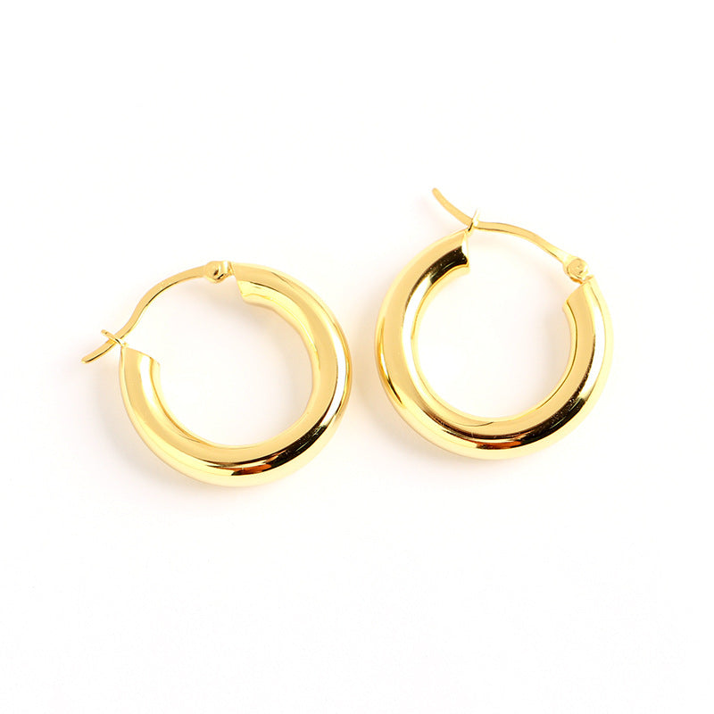 Fashion Style Gold-plated Titanium Steel Personalized Cold Sier Earrings