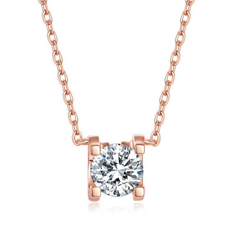 Bull Pendant Necklace with Lab-Created D-Color VVS1 Moissanite – Sterling Silver, White Gold or Rose Gold Plated