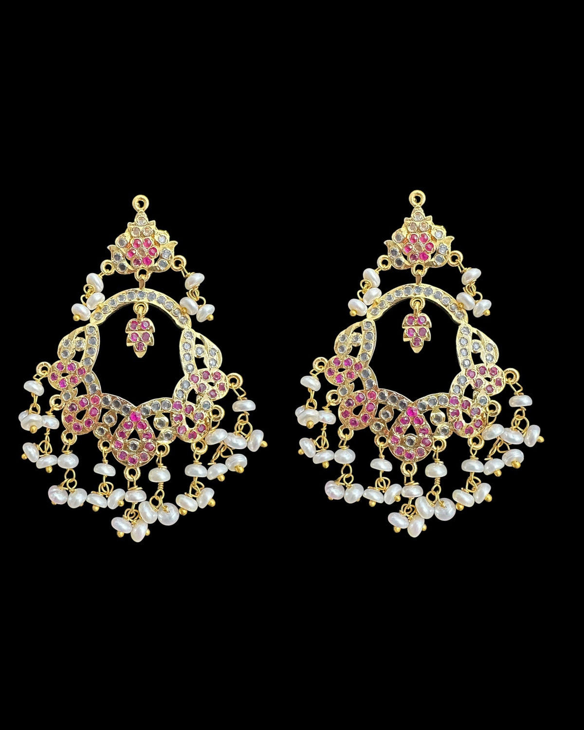 C542 Nishat fresh water pearl choker with earrings -RUBY  ( READY TO SHIP )