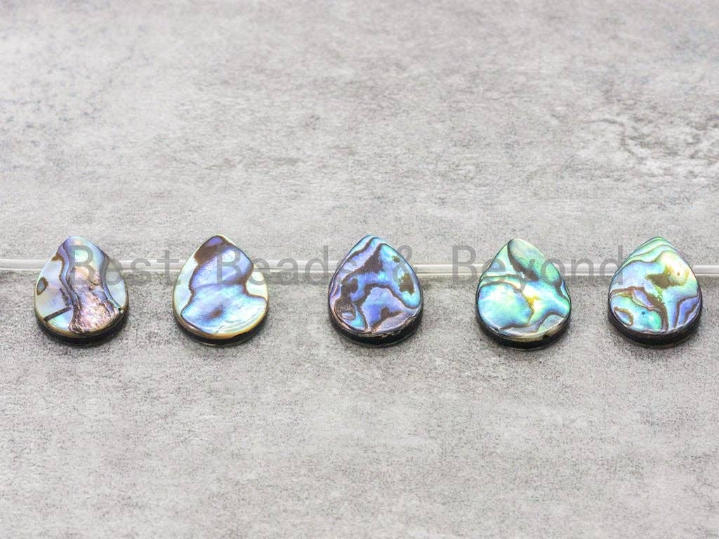 Natural Abalone Teardrop Shape Shell Beads, Abalone drop shape beads, 12x16mm, 15.5" Full Strand, SKU#R4