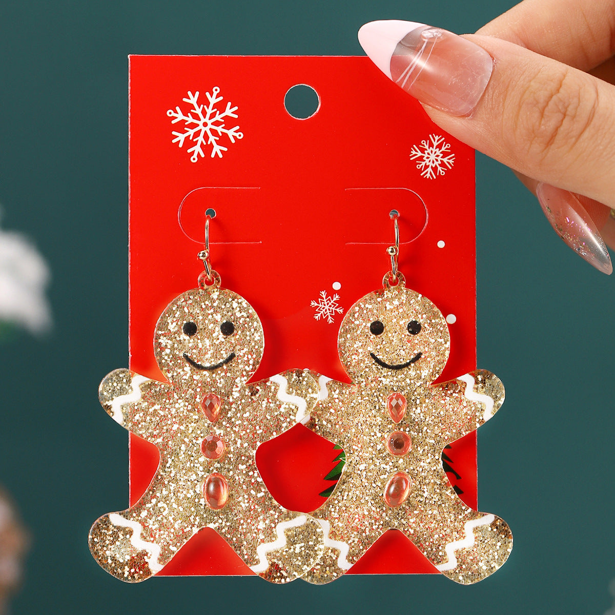 European And American Cross-Border Hot Selling New Christmas Pendant Earrings Cartoon Diamond Alloy Material Christmas Earrings Series Wholesale