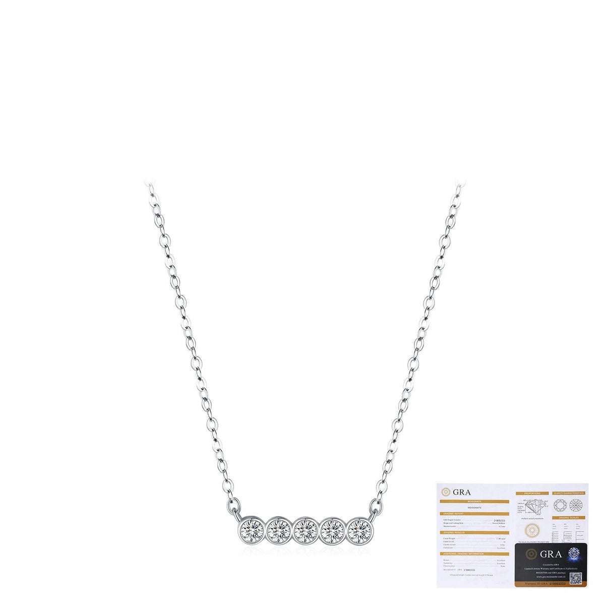 Geometric D-Color VVS1 Moissanite Pendant Necklace in Sterling Silver – Delicate Clavicle Chain for Everyday Elegance