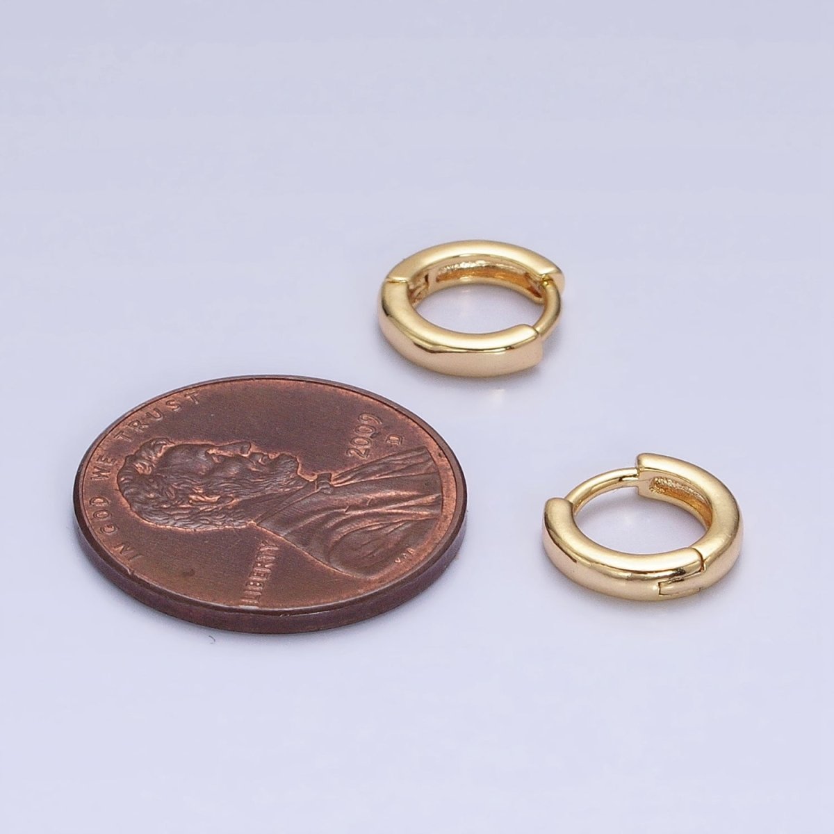 16K Gold Filled 10mm Minimalist Cartilage Huggie Earrings in Gold & Silver | AD-1090 AD-1091