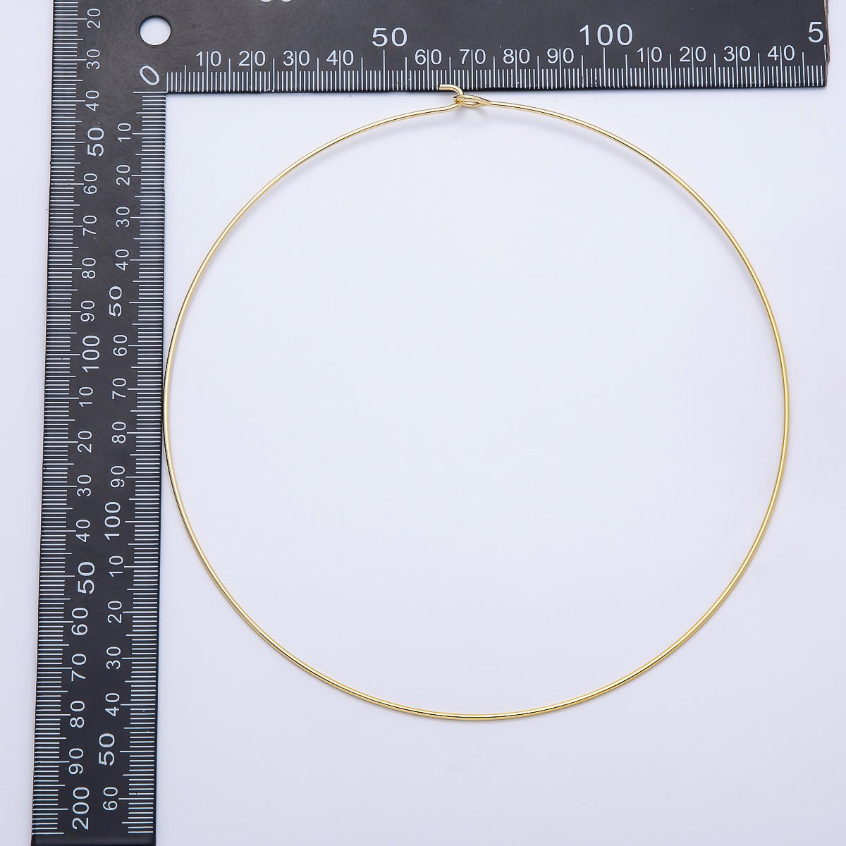 16K Gold Filled 1.2mm Minimalist Thin Torque Tube Floating Collar Necklace in Gold & Silver | WA-04444 WA-04445