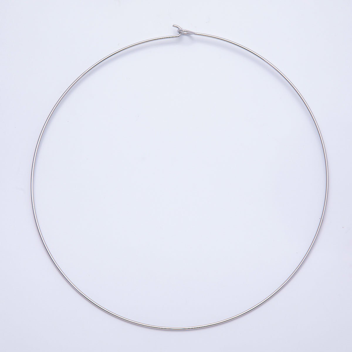 16K Gold Filled 1.2mm Minimalist Thin Torque Tube Floating Collar Necklace in Gold & Silver | WA-04444 WA-04445