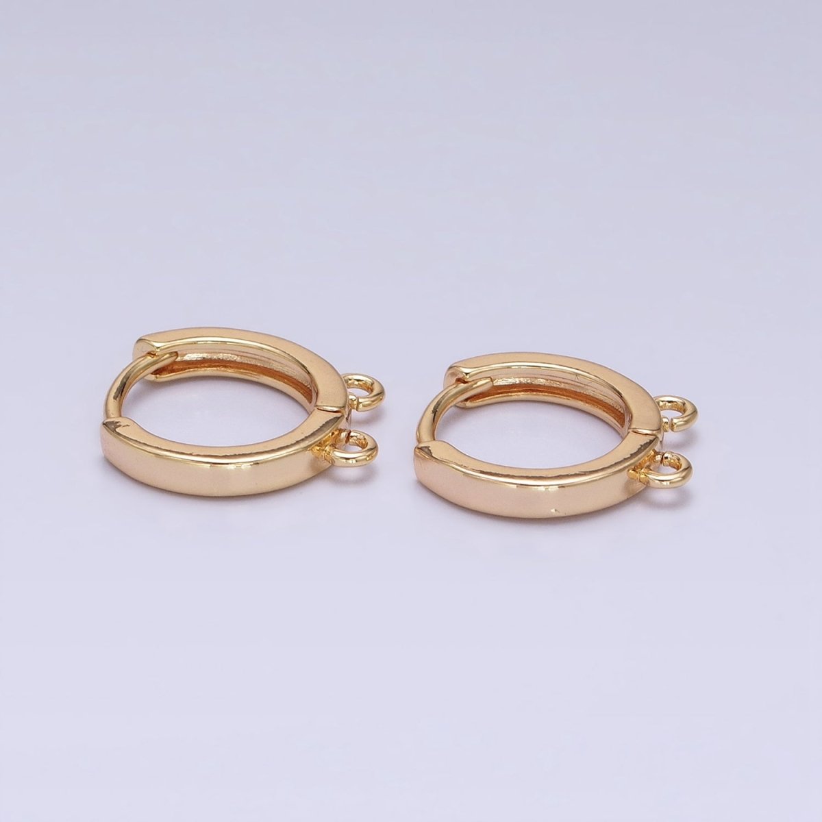 16K Gold Filled 13.5mm Thin Double Open Loop Huggie Earrings Supply in Gold & Silver | Z-225 Z-226