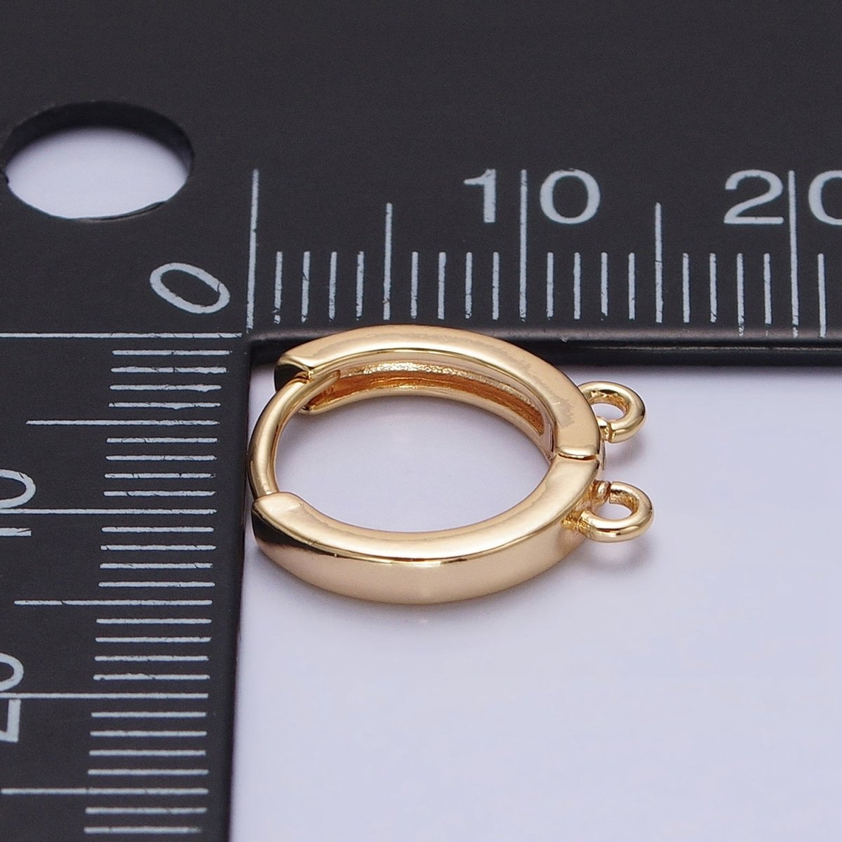 16K Gold Filled 13.5mm Thin Double Open Loop Huggie Earrings Supply in Gold & Silver | Z-225 Z-226