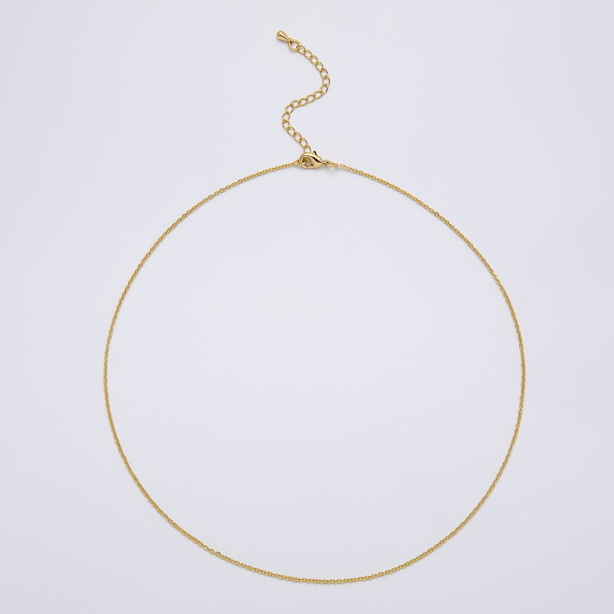 16K Gold Filled 1.3mm Minimalist Cable Chain 16 Inch, 18 Inch, 20 Inch Necklace w. Extender | WA-04256