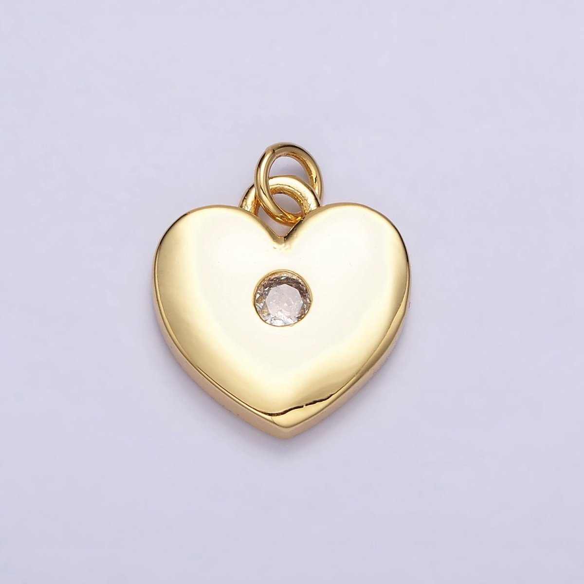 16K Gold Filled 19mm Mini Clear CZ Heart Add-On Charm | AC1169