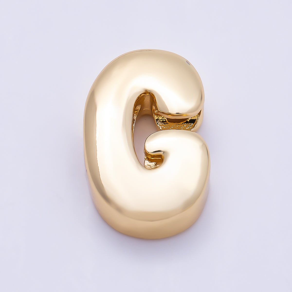 16K Gold Filled 20mm Minimalist Chubby Initial Letter A-Z Alphabet Personalized Bead | Beads-00414 ~ Beads-00439