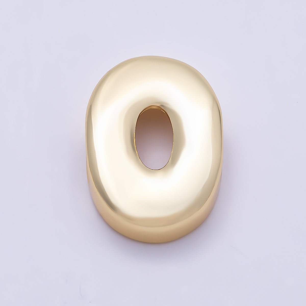 16K Gold Filled 20mm Minimalist Chubby Initial Letter A-Z Alphabet Personalized Bead | Beads-00414 ~ Beads-00439