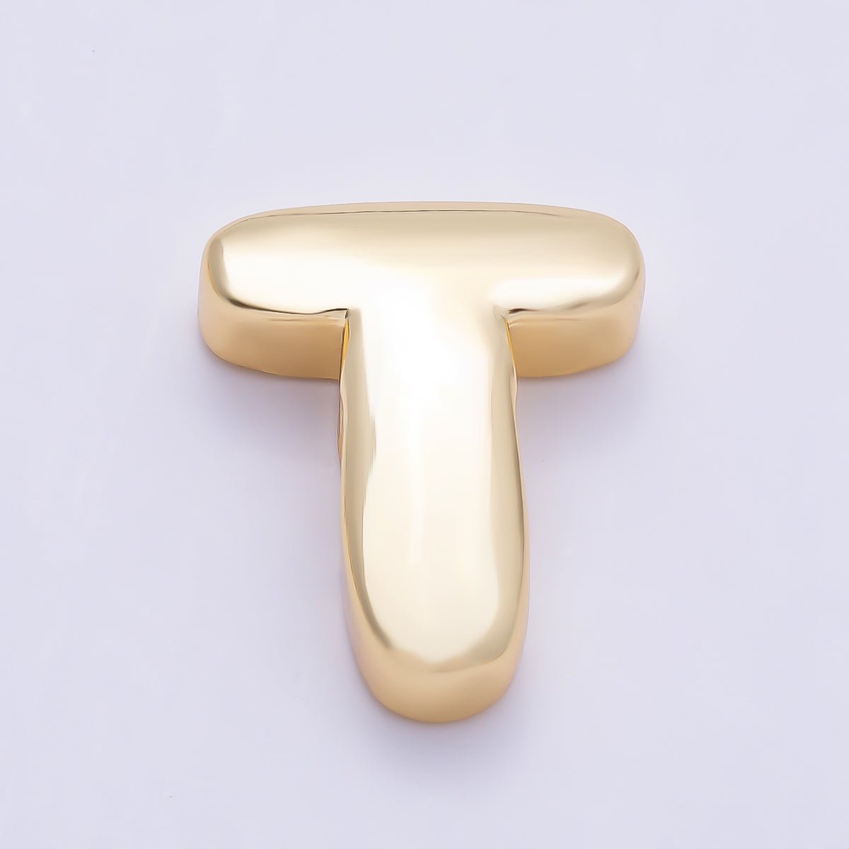 16K Gold Filled 20mm Minimalist Chubby Initial Letter A-Z Alphabet Personalized Bead | Beads-00414 ~ Beads-00439