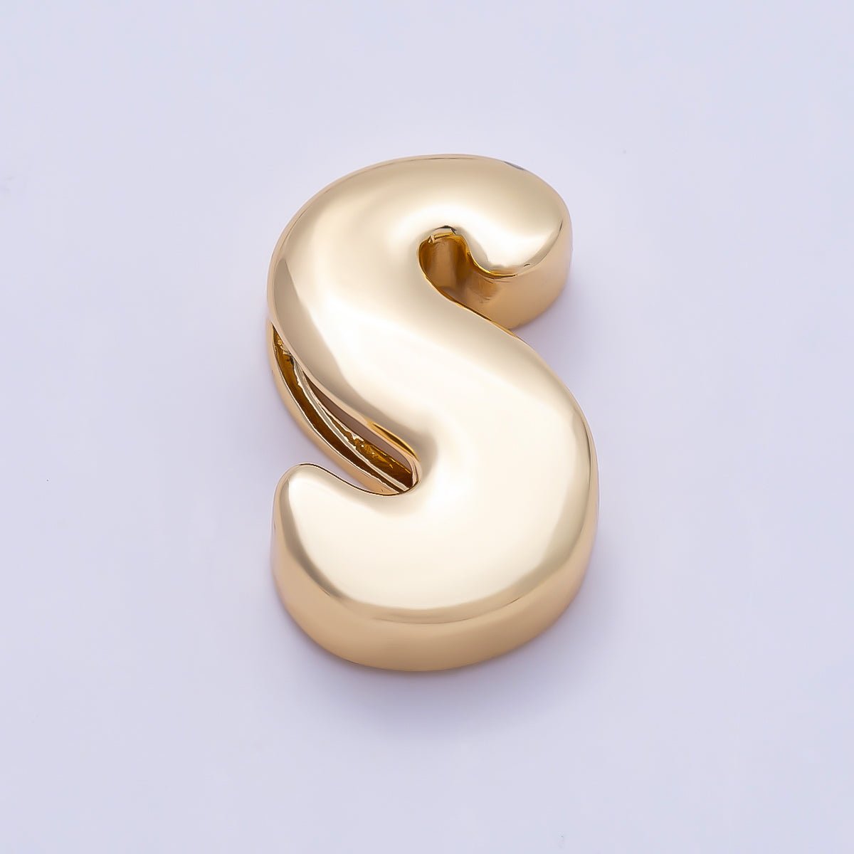 16K Gold Filled 20mm Minimalist Chubby Initial Letter A-Z Alphabet Personalized Bead | Beads-00414 ~ Beads-00439