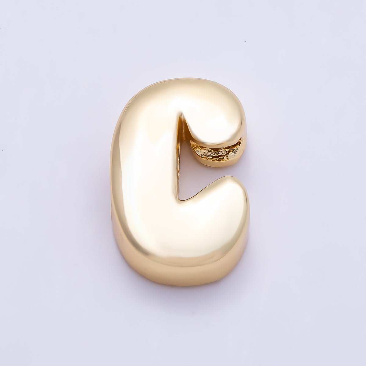 16K Gold Filled 20mm Minimalist Chubby Initial Letter A-Z Alphabet Personalized Bead | Beads-00414 ~ Beads-00439